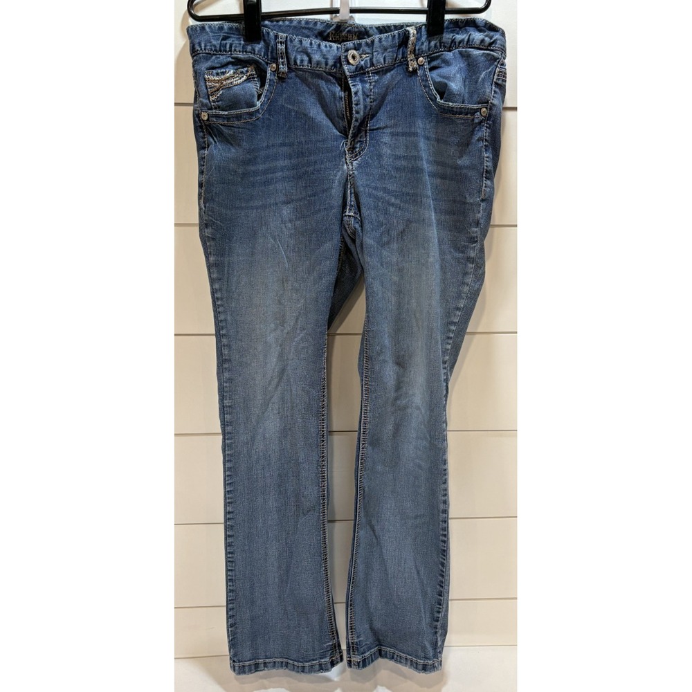 Rhythm In Blues Jeans Women's Size 16 Regular Blue Denim Embellished